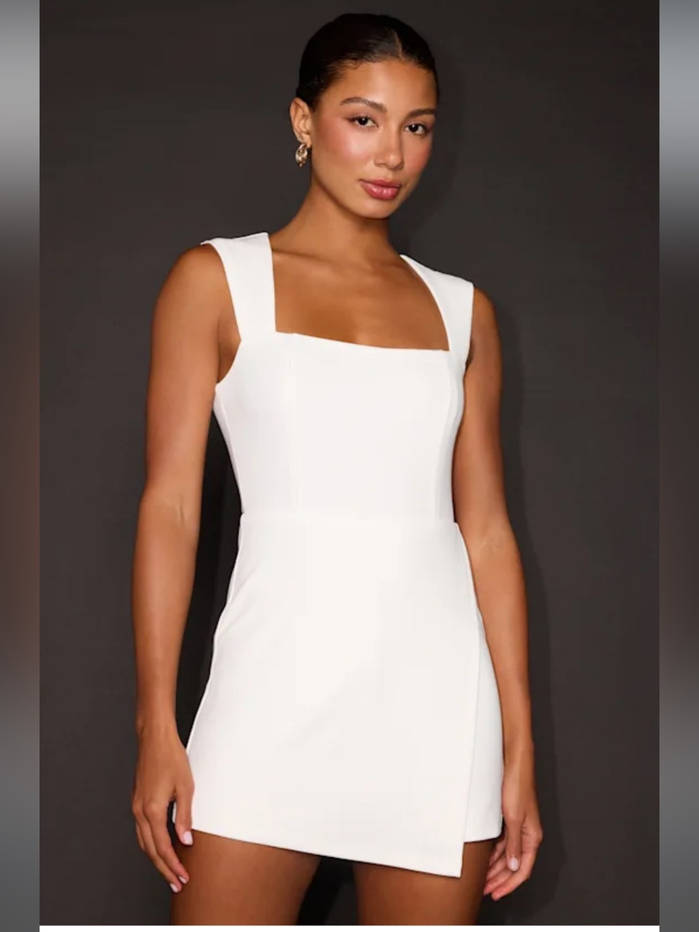 NWT-Enticing Endeavors White Square Neck Sleeveless Skort Romper
